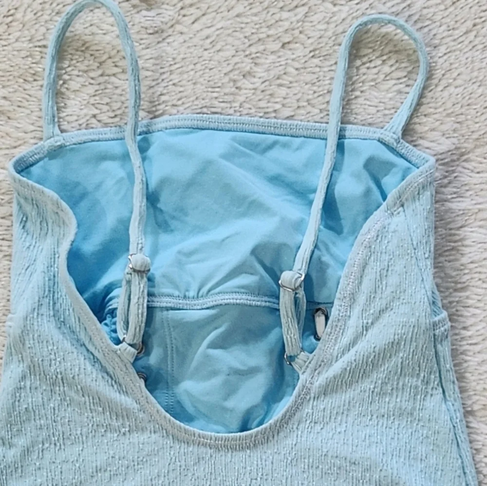 New!Frankie's‎ Bikinis Kylee Lace-up One Piece Swimsuit:L